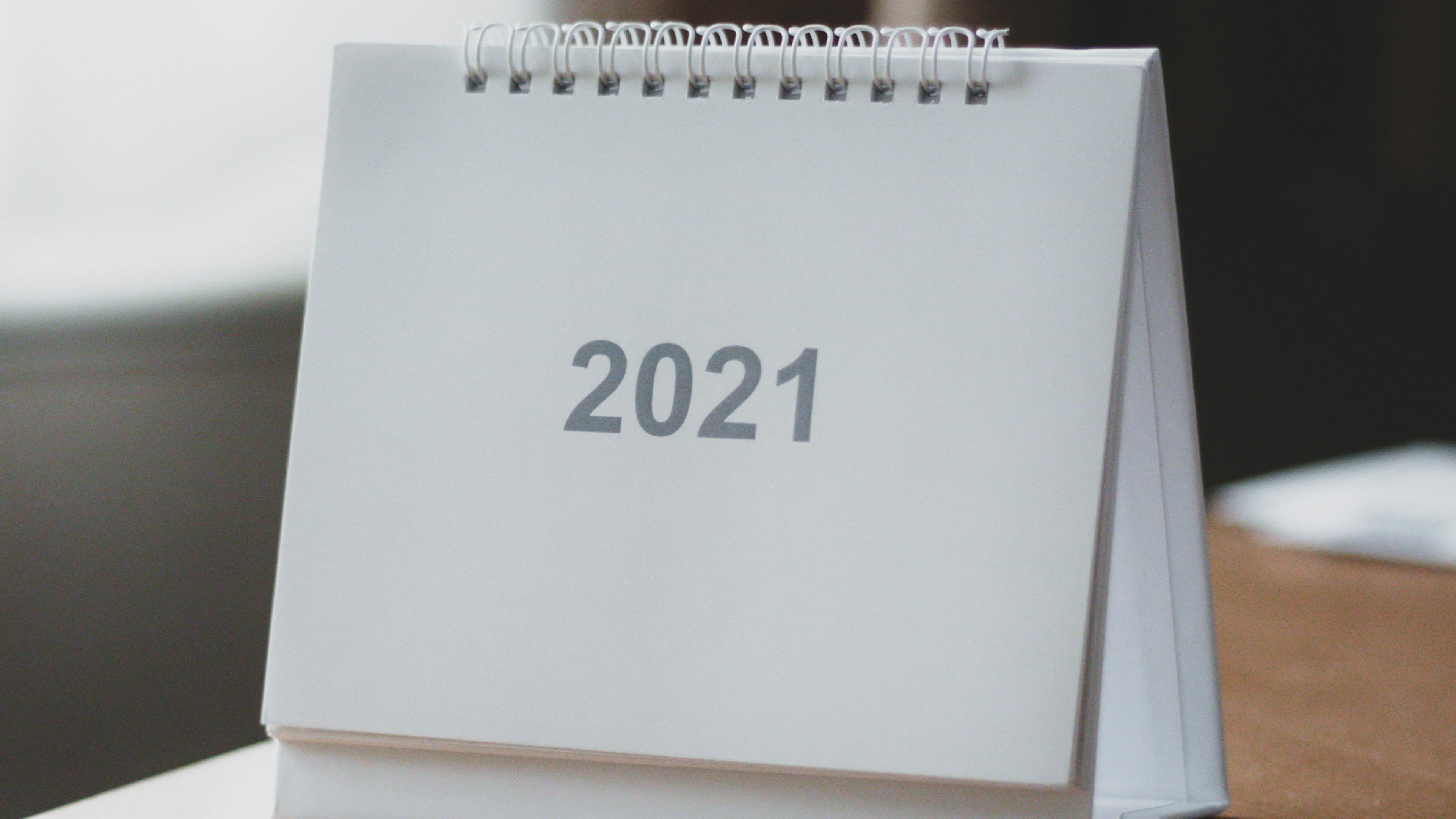 Calendar with grey text 2021