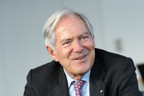 Investor Roland Berger wearing a suit and a tie