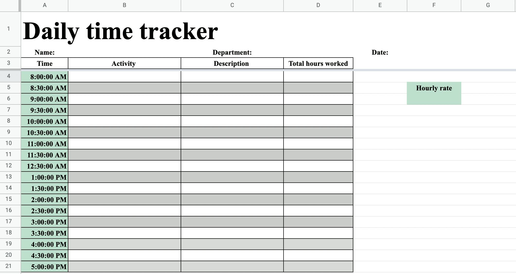 excel templates for timesheets