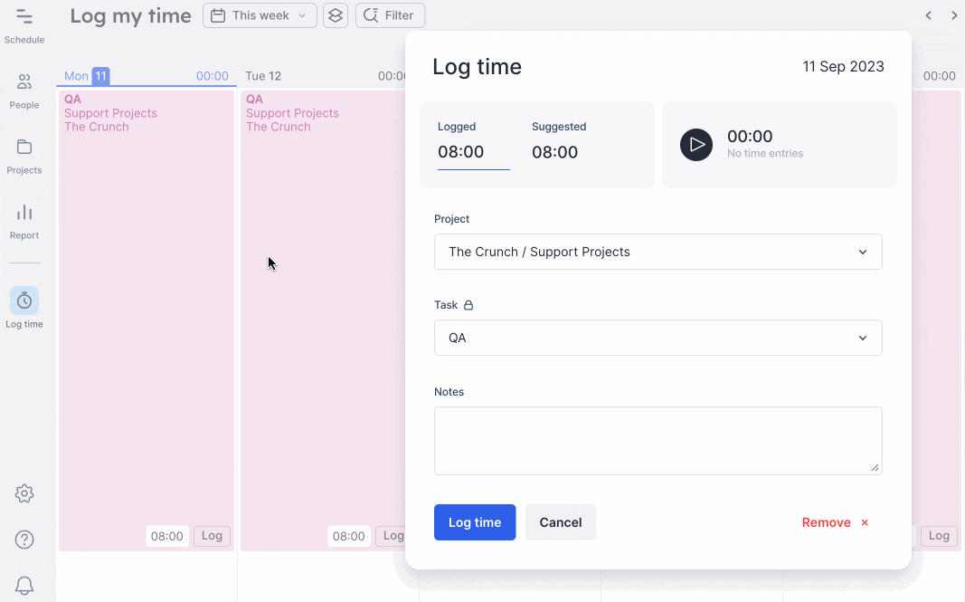 an example of how to track time in Float