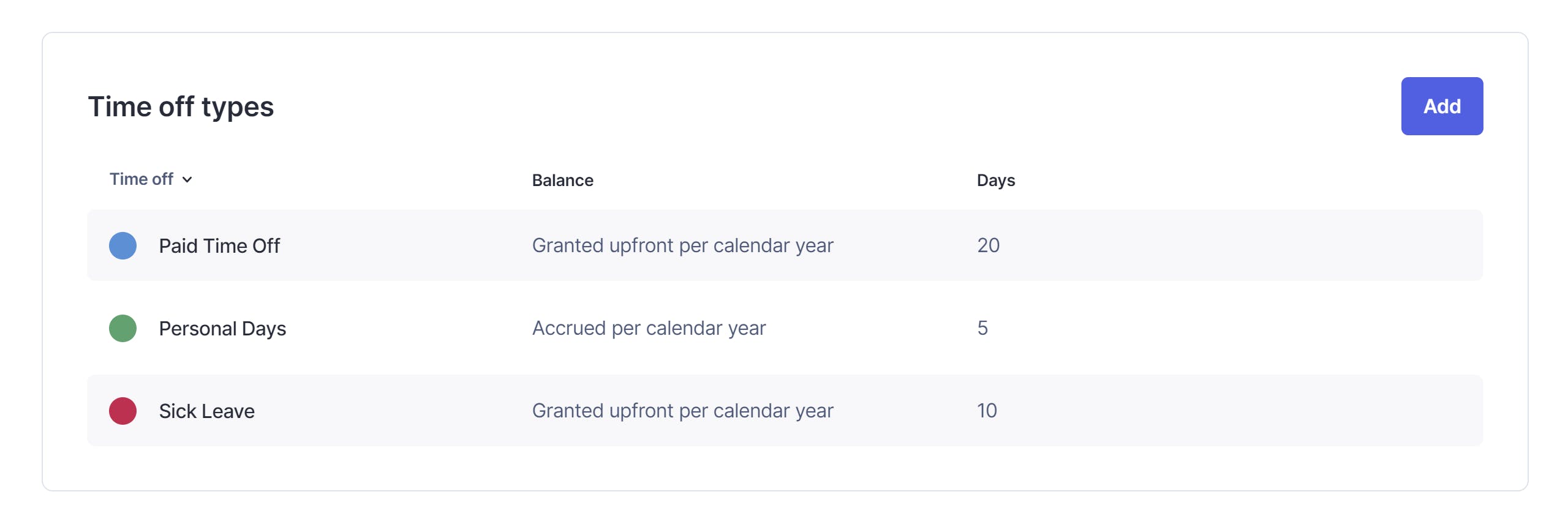 Time off policies in Float 