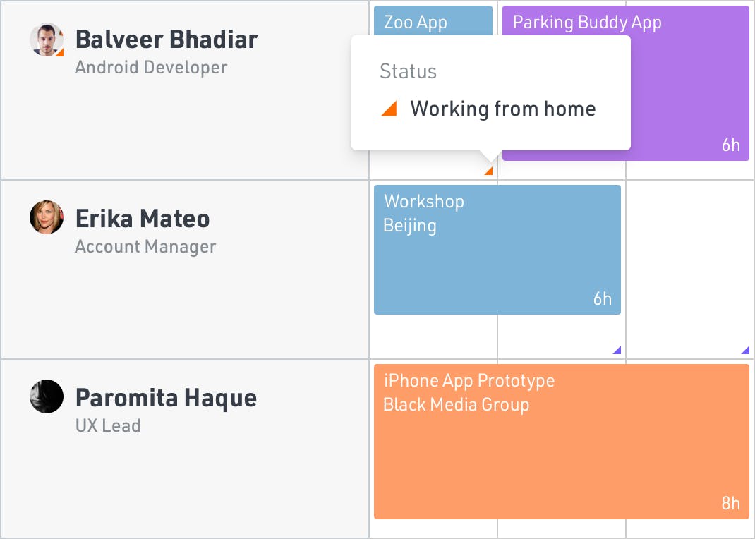 See scheduled statuses for people on your team