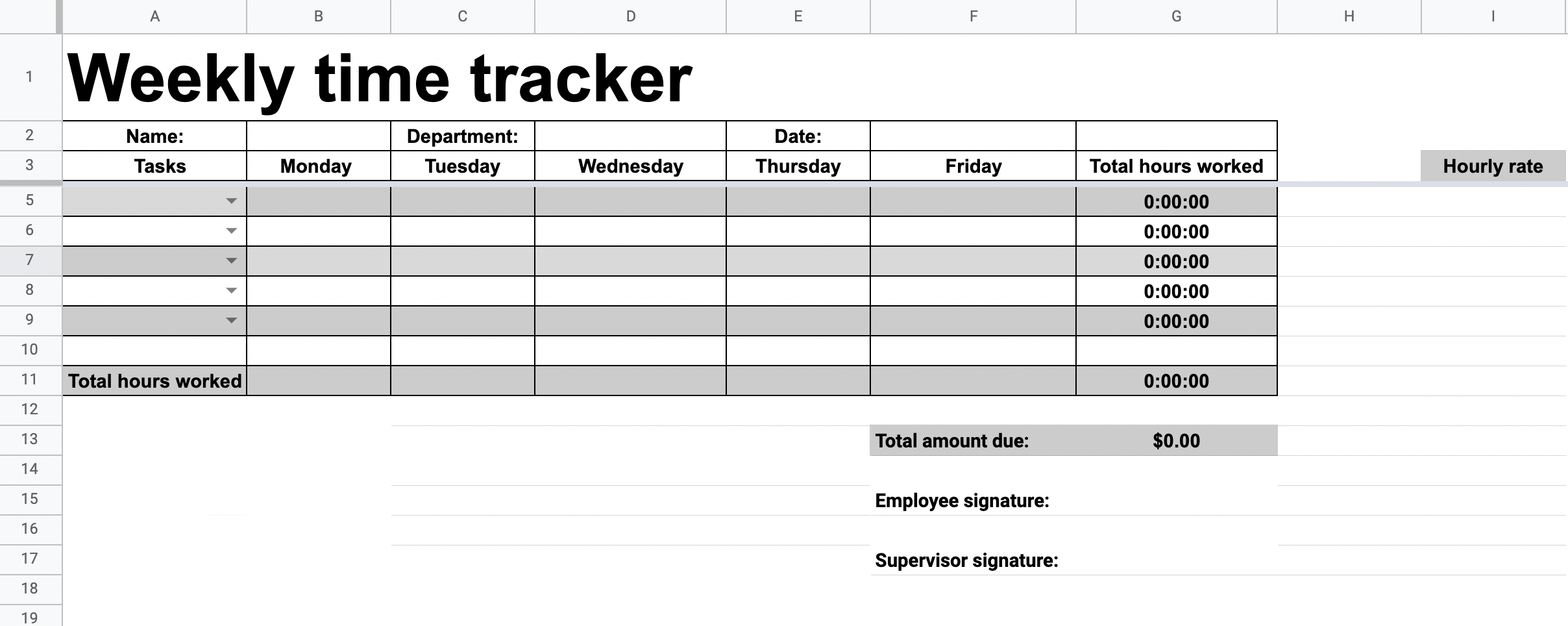 Excel Timesheet Templates