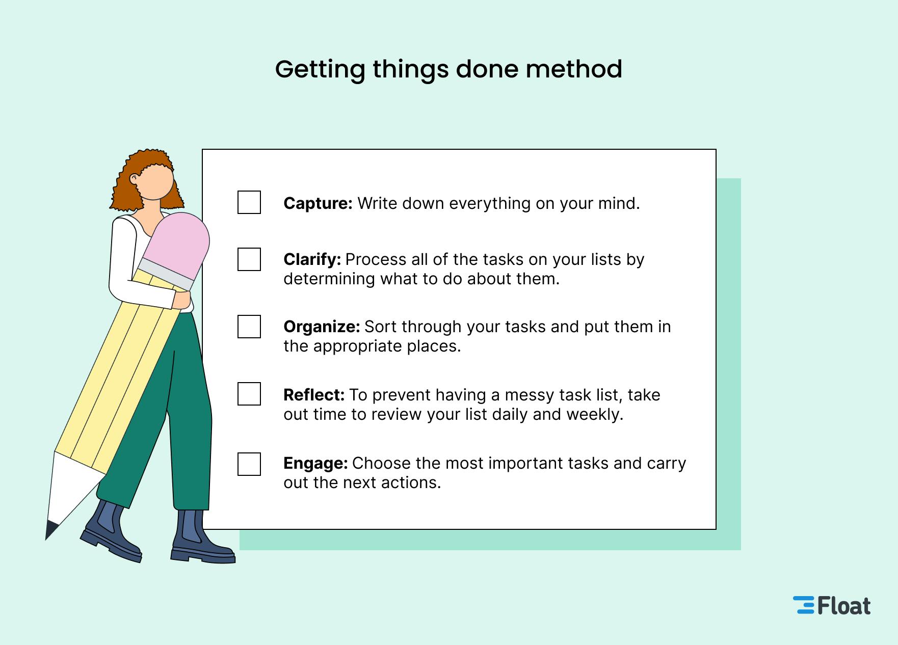 A checklist of the Getting Things Done method