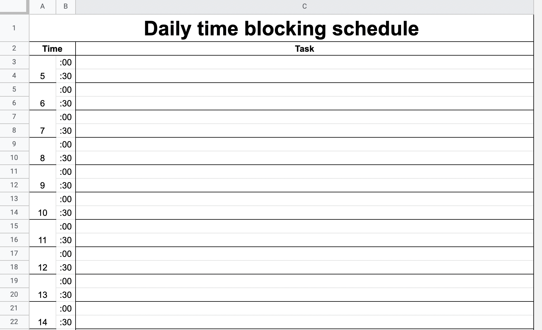 Time Blocking Templates Prntbl Concejomunicipaldechinu Gov Co   A1e0deb9 503b 4769 Bfc5 9aa55c727971 Daily Time Block (30 Mins) 