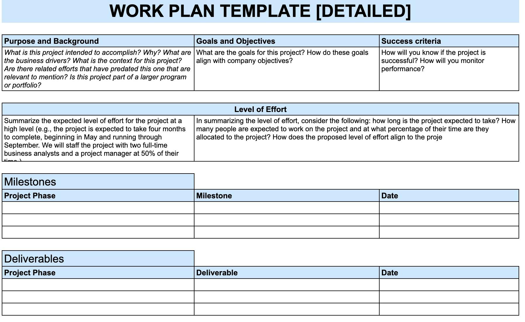 10 Free Work Plan Templates To Organize Your Projects