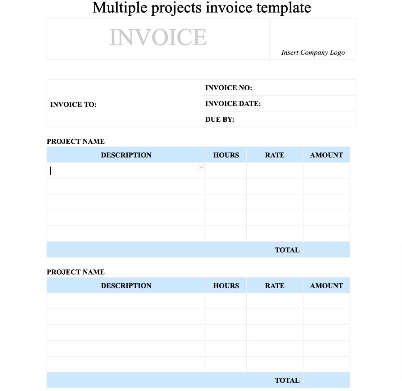 10 Free Downloadable Invoice Templates for Google Docs