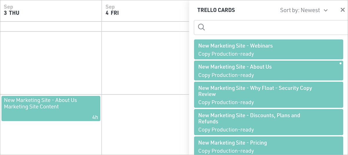 Calendar Blocking - Trello