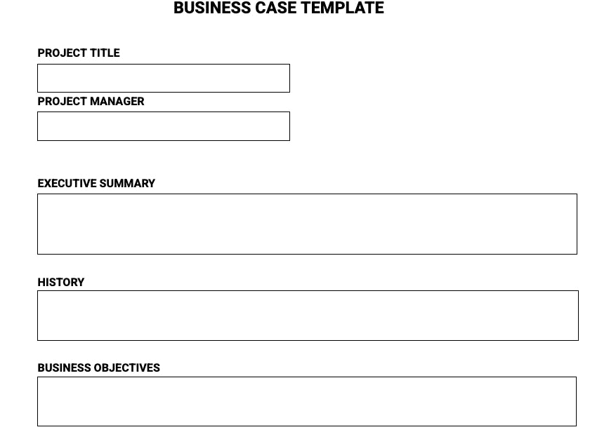 Business case template