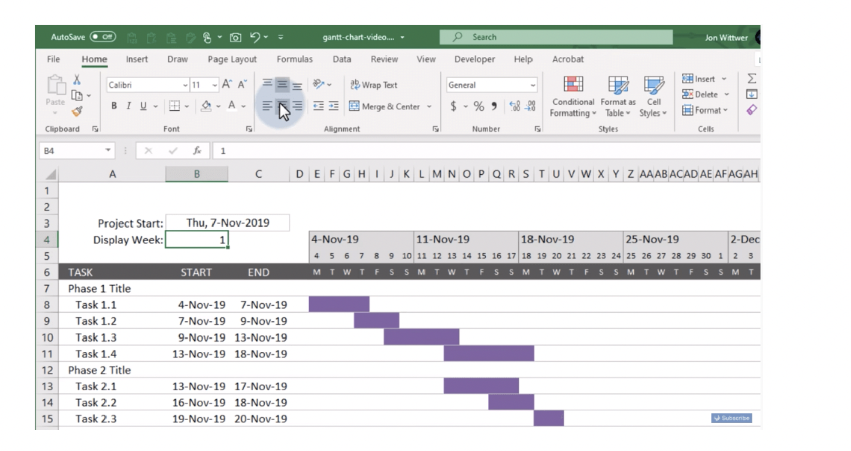 how to show dates on gantt chart in ms project