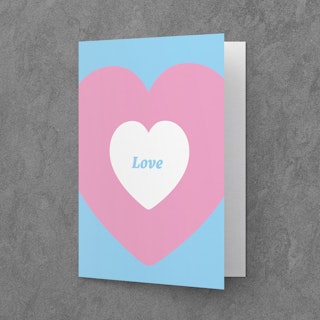 Trans Love - LGBTQ greeting card in transgender flag colours