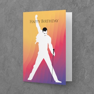 Freddie Mercury inspired Birthday Card
