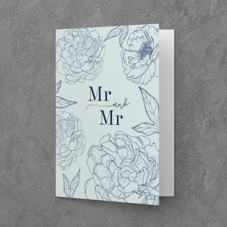 Mr and Mr - Gay Engagement or Wedding Card