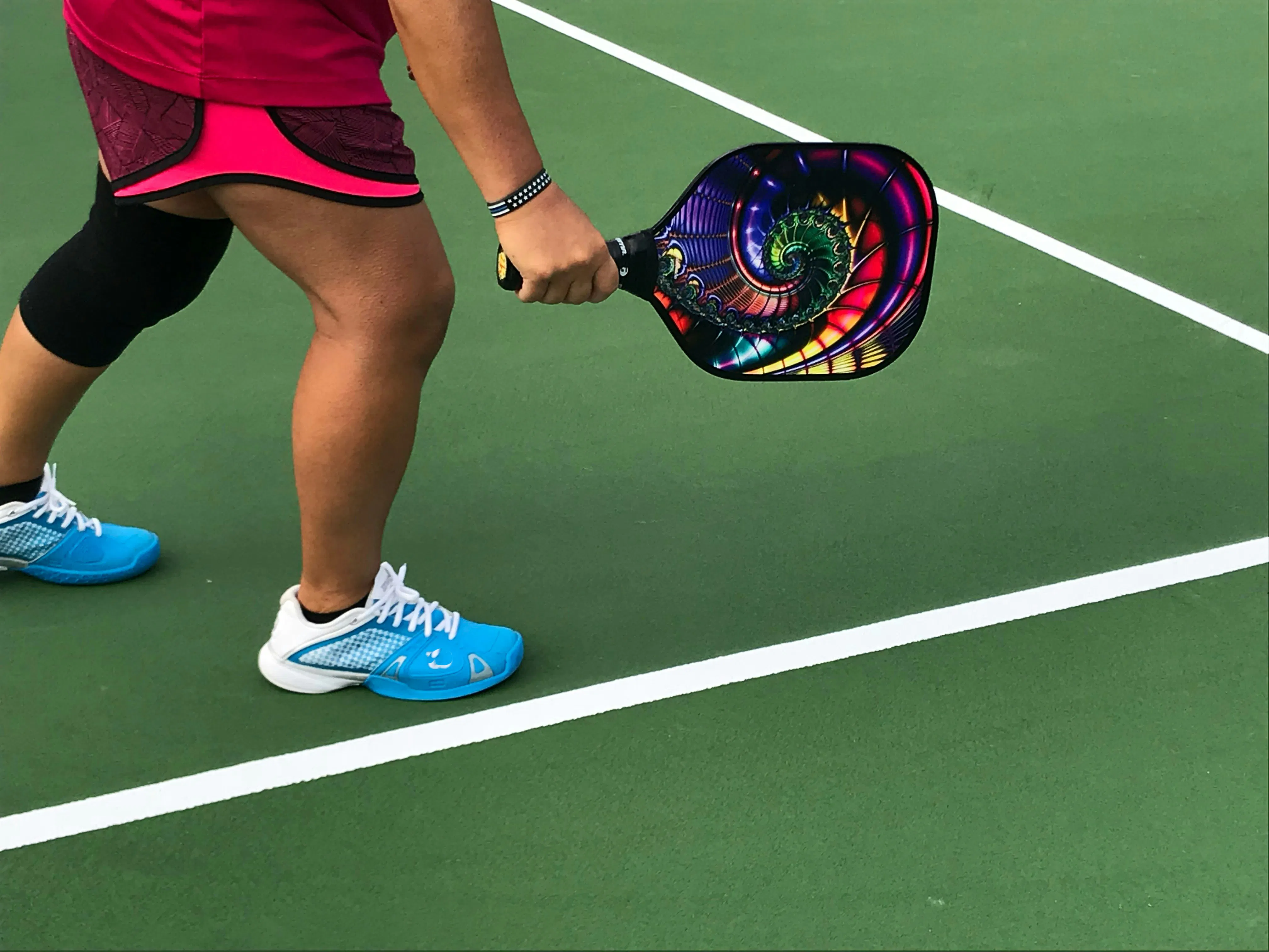 Pickleball shoes and paddle