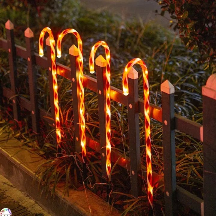 Solar candy cane light