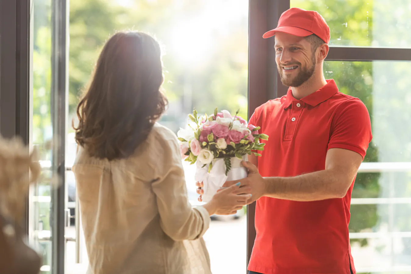 Flower delivery to a home