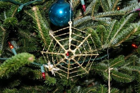 Ukrainian Christmas spider web decoration