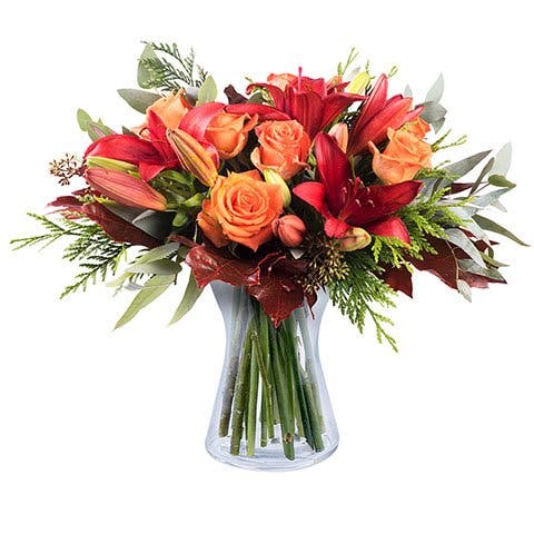 Autumnal Splendour: Lilium and Roses