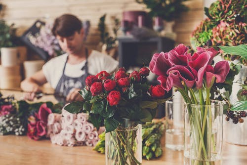 Florist shop flower bouquets