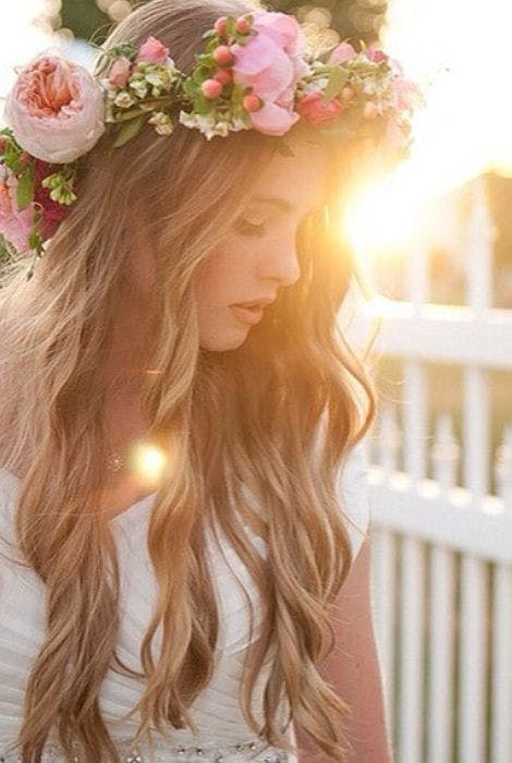 bridal bohemian hairstyle