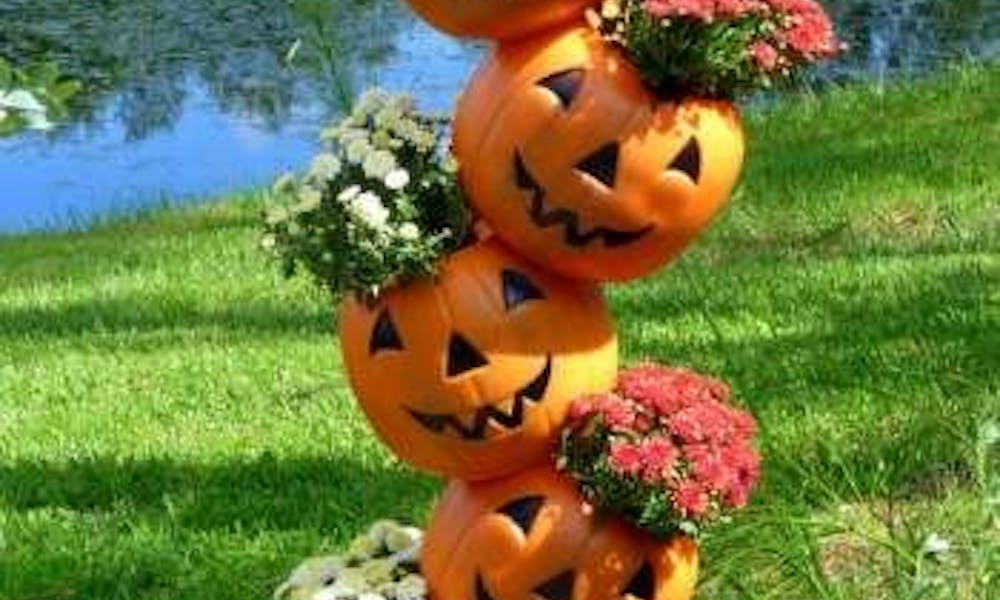 Nawet potwory Halloween kochają kwiaty Baner
