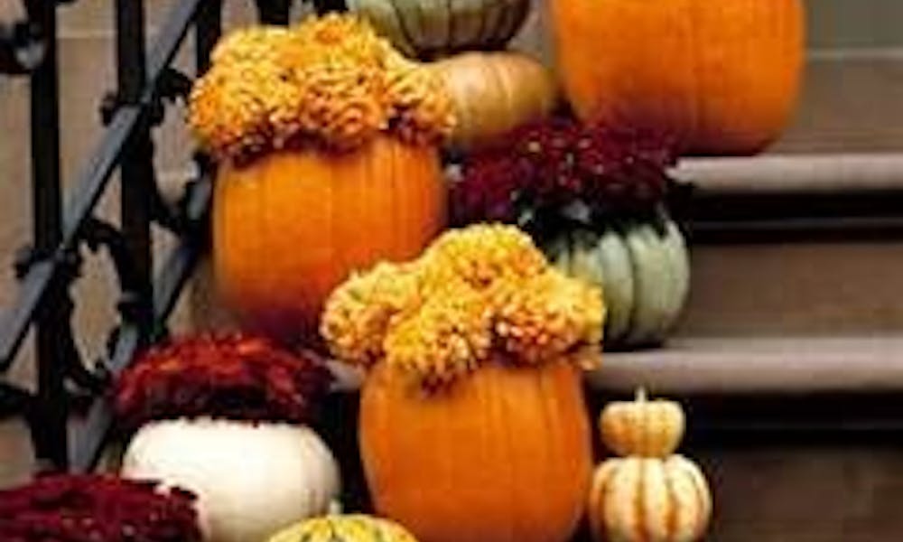 BANNER Z KWIATAMI HALLOWEEN WŚRÓD DYNI I POTWORÓW