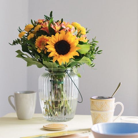 bouquet di girasoli e crisantemi floraqueen