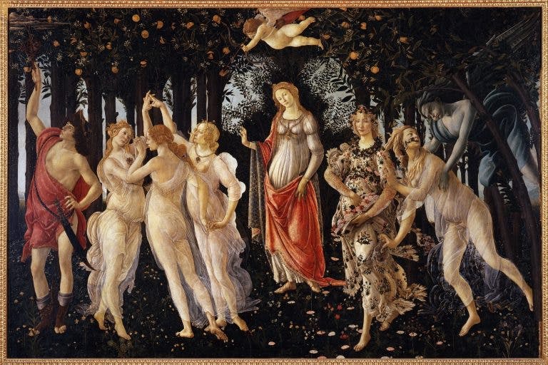 fiori dipinti Primavera-Botticelli