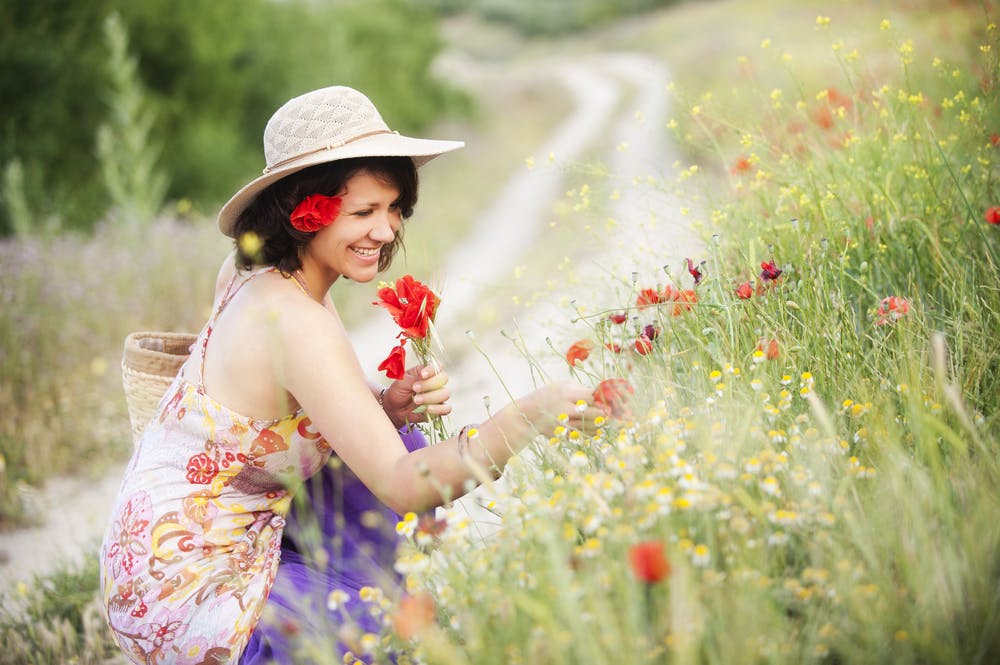 Picking flowers