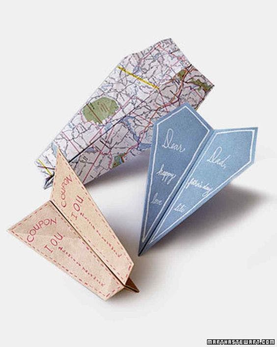 Paper aeroplane cards