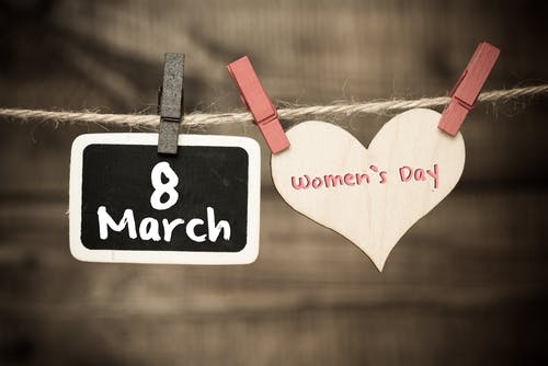 International Women's Day March 8th Heart Note