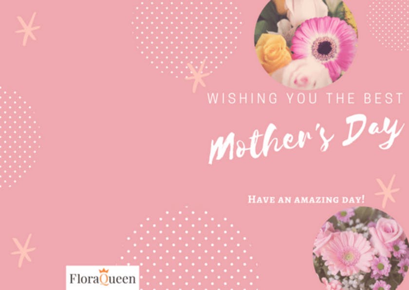 Loving pink and flower mother's day card