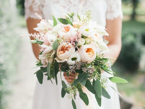 Wedding bouquet peonies