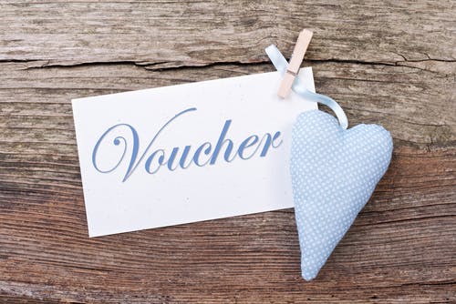 voucher and heart