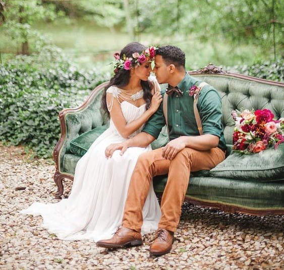 bridal hairstyle couple