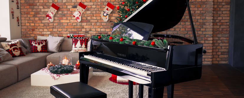 Piano with christmas decoration