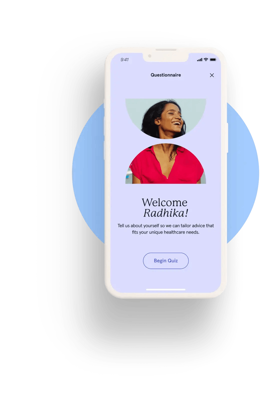 Screenshot of the welcome screen on the Fluent app