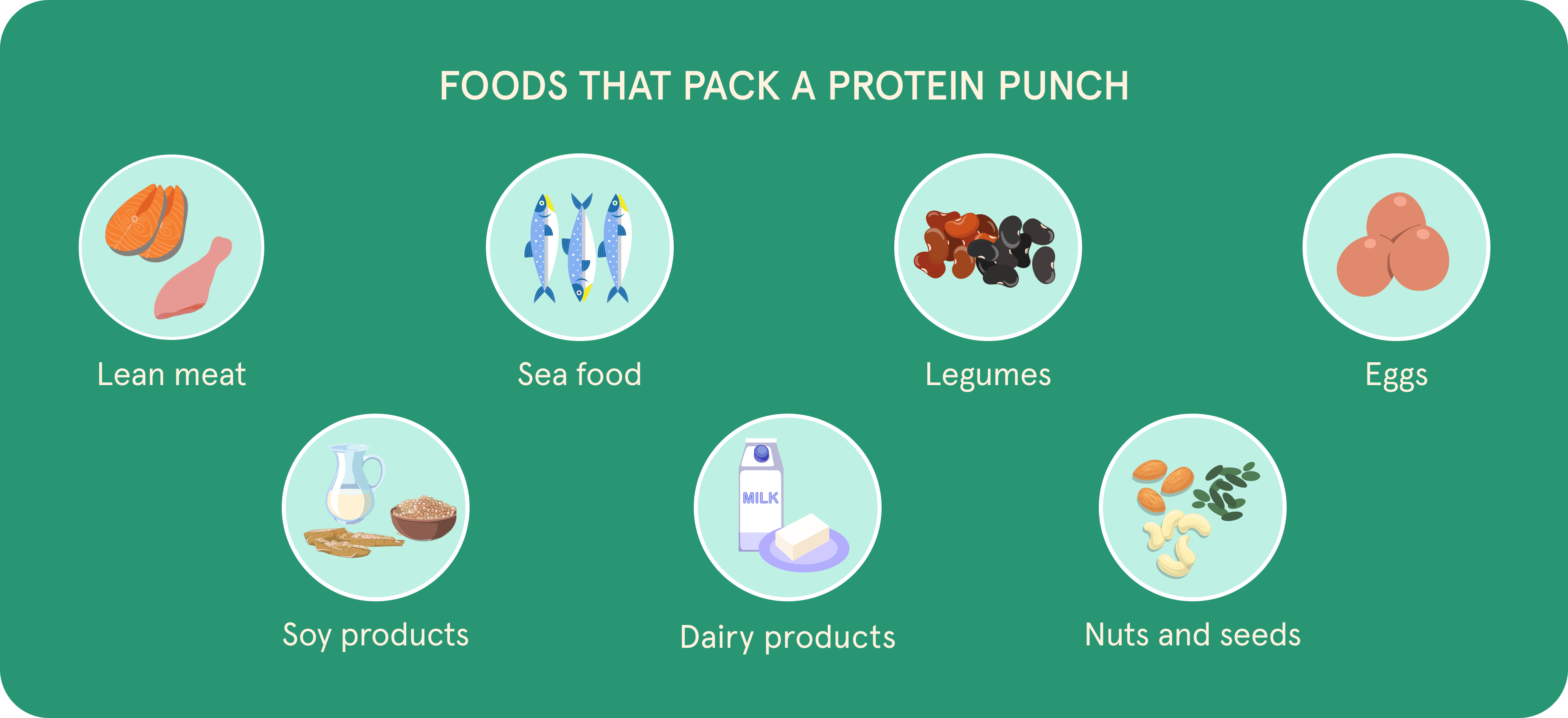 An infographic about High Protein Foods.