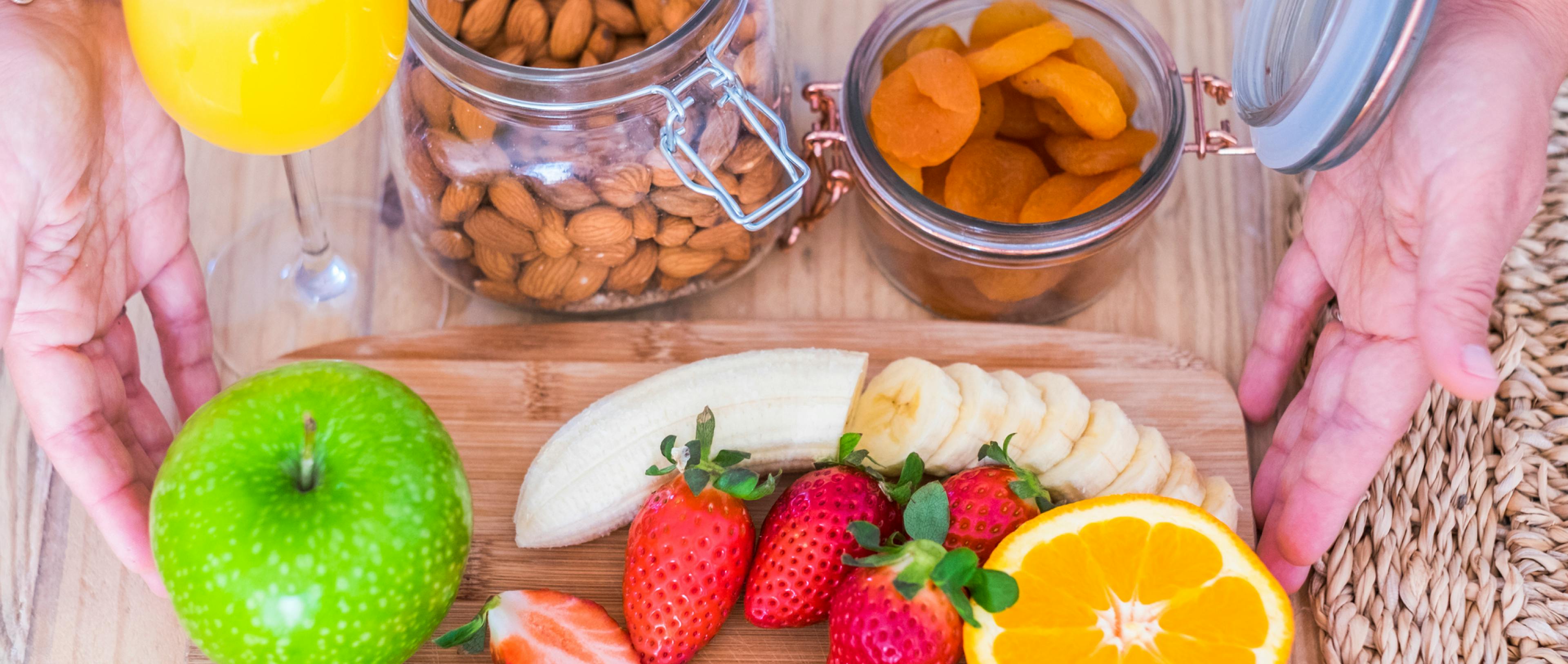 table of healthy foods