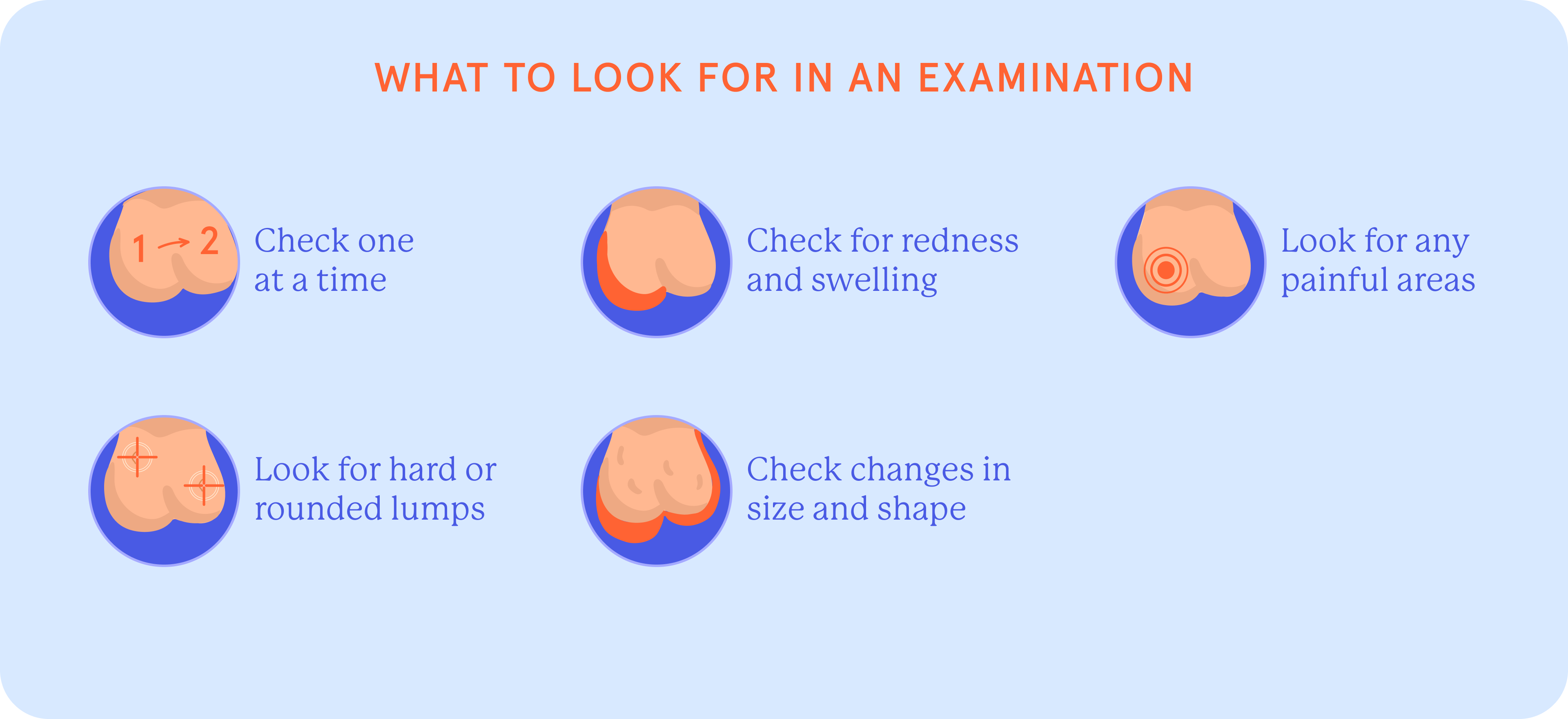 An infographic about what to look for during a testicular self examination