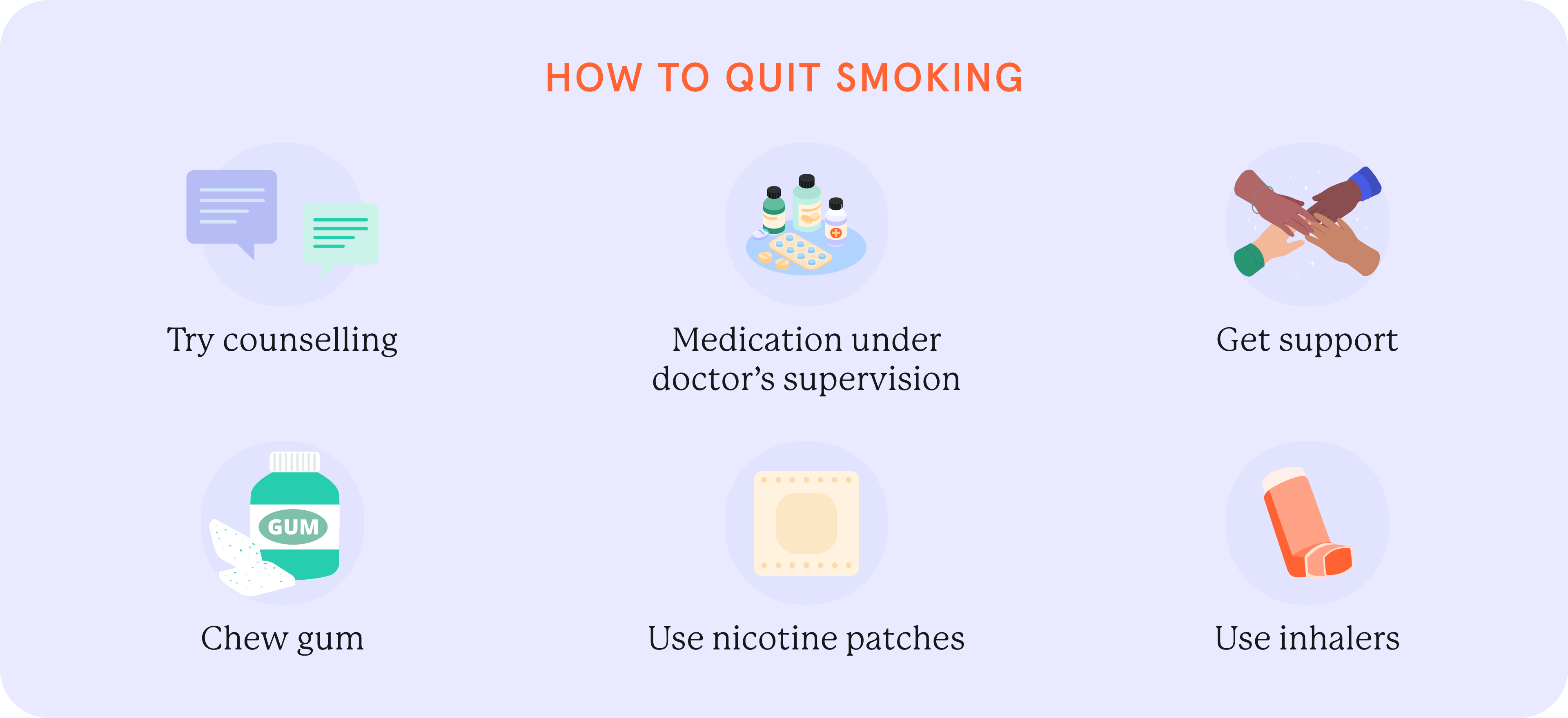 An infographic on how to quit smoking.