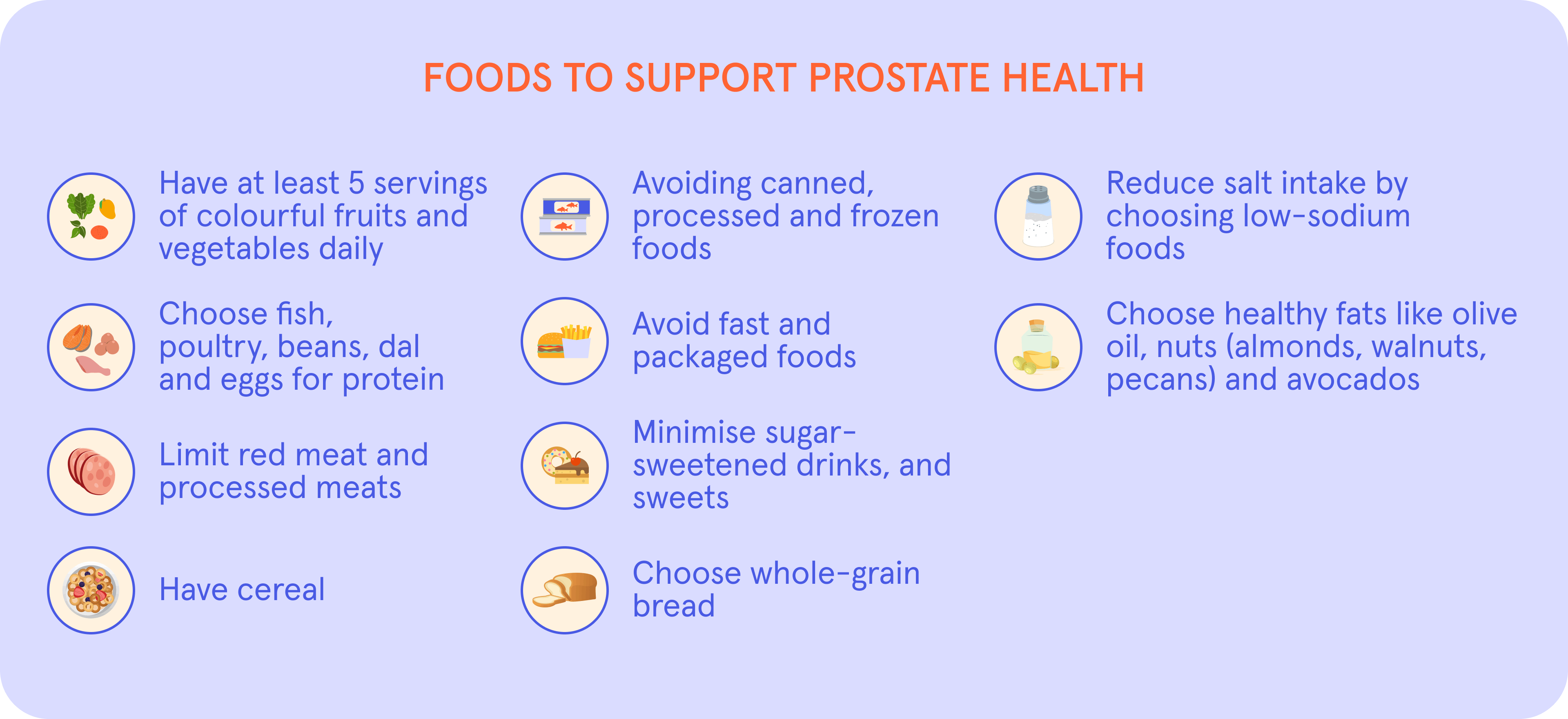 Foods to support prostate health