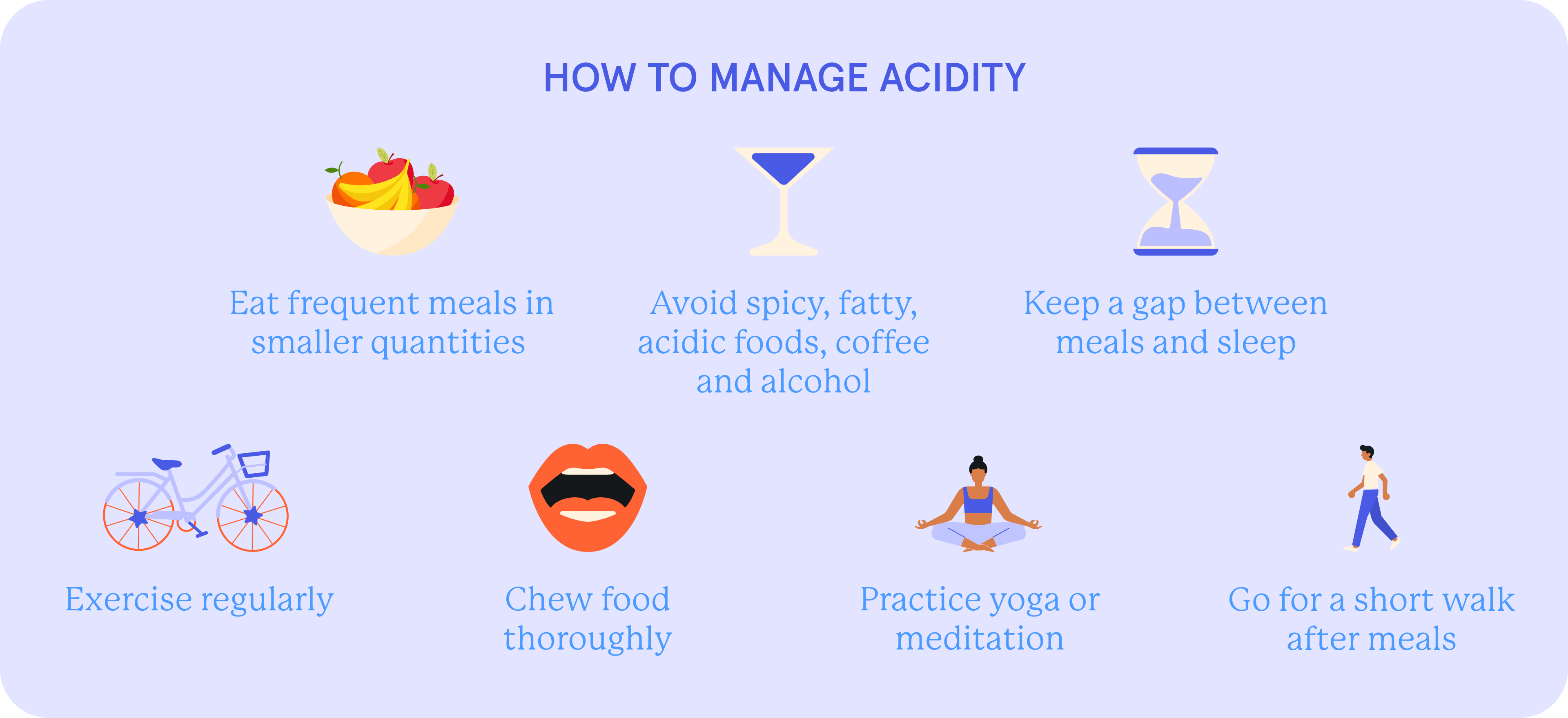 An infographic on how to manage acidity.