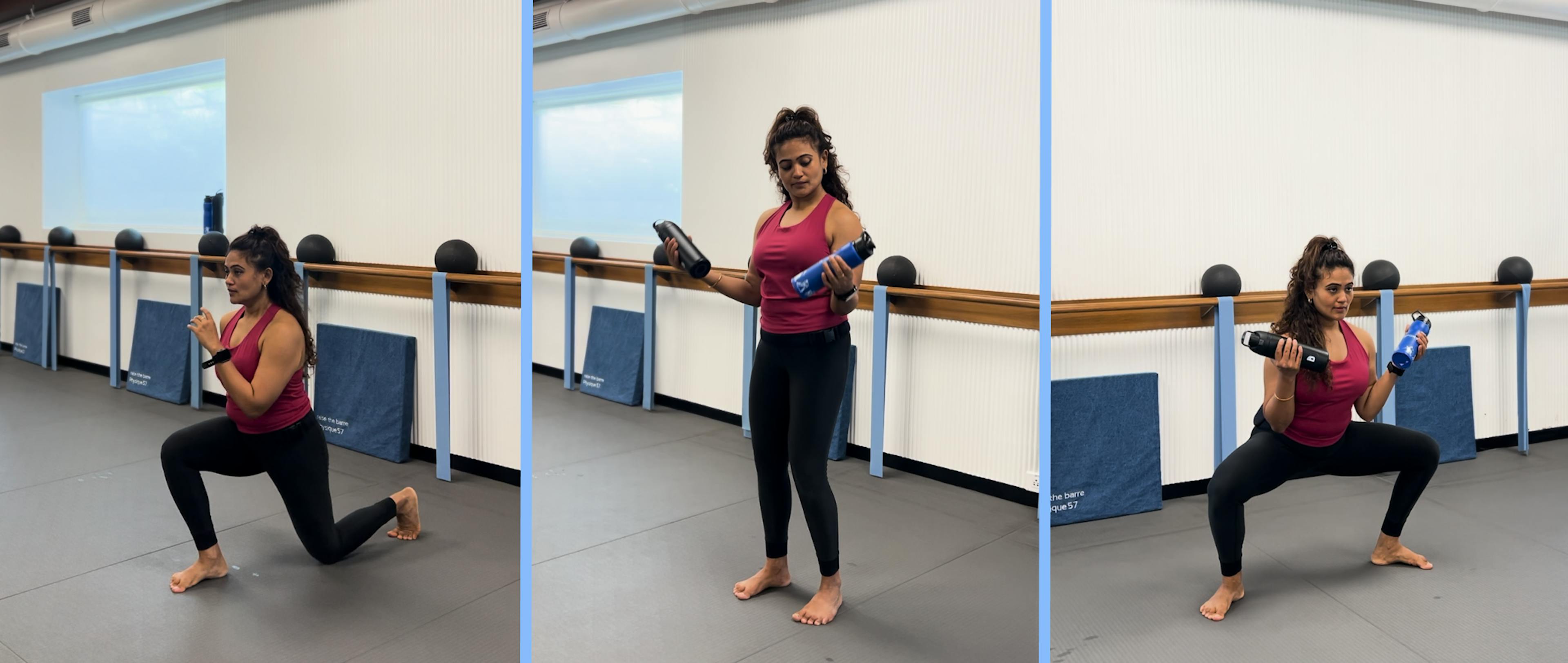 A collage of women engaging in fitness activities in three different styles.