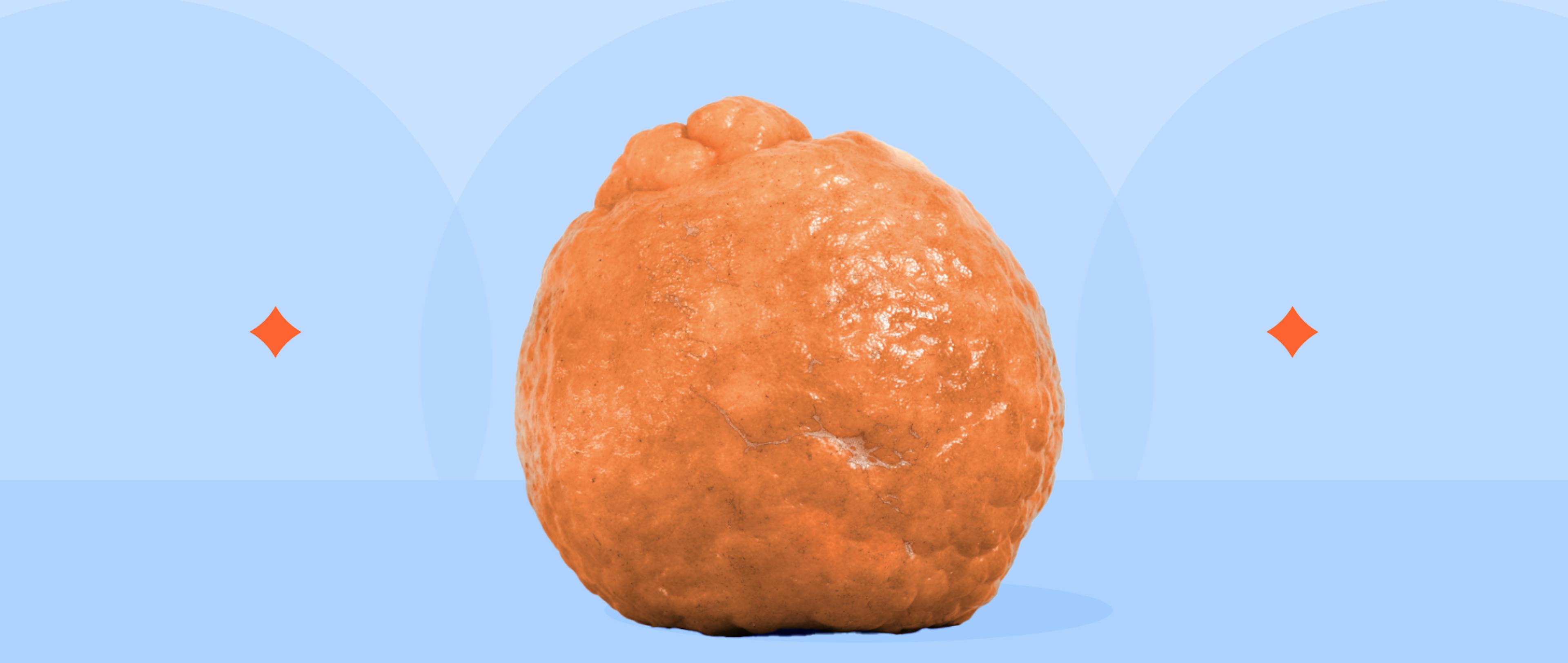 Orange isolated on texured background