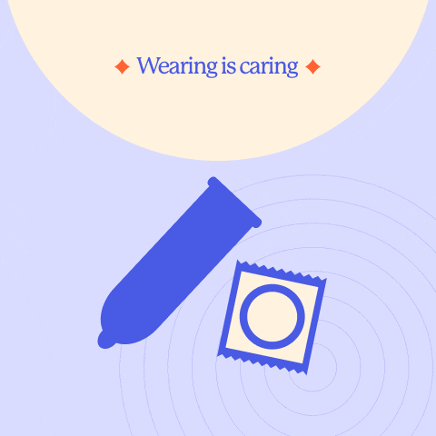 Wearing is caring, a gif about condoms