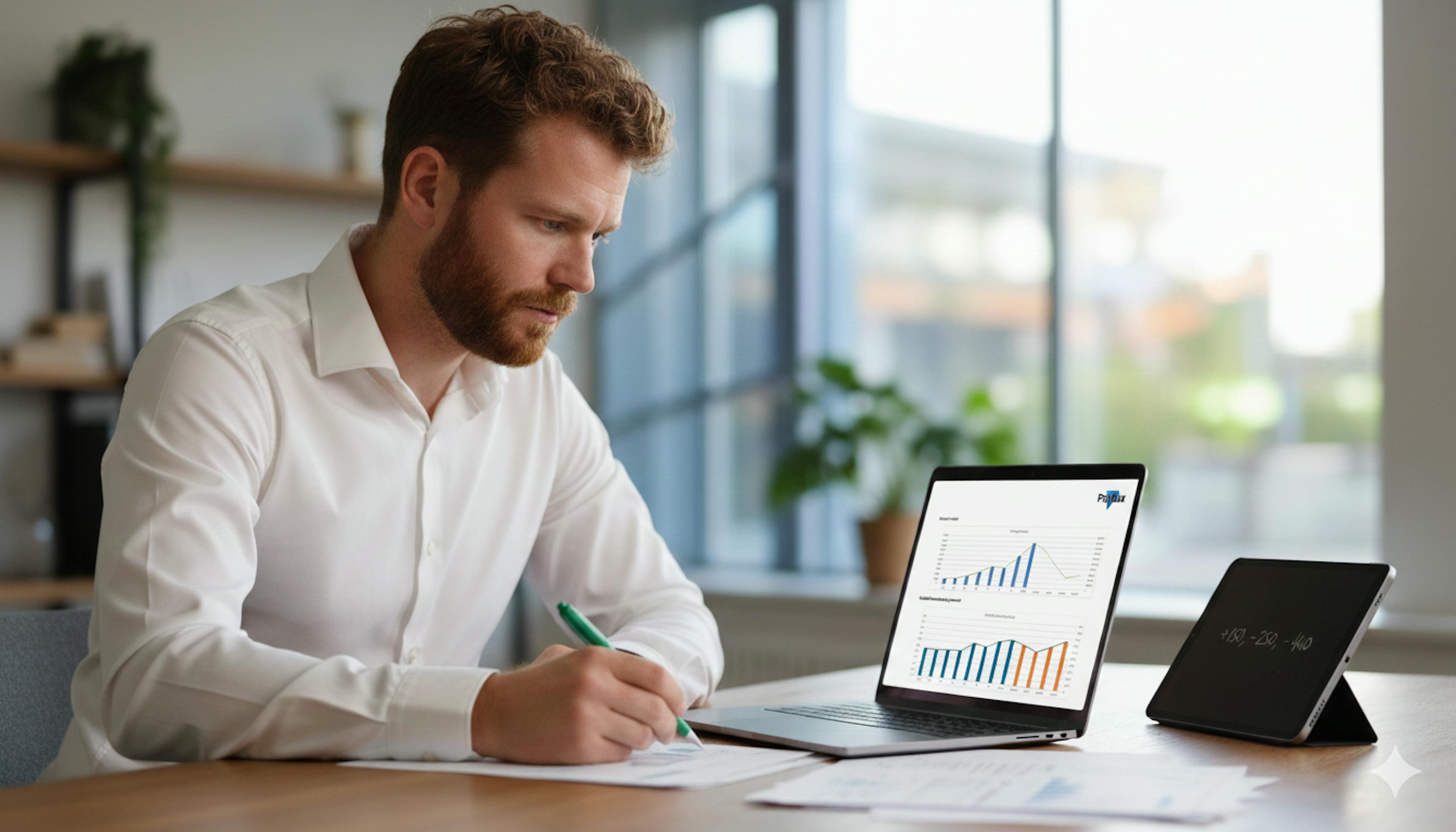 Accountant bekijkt rapportage Payflux