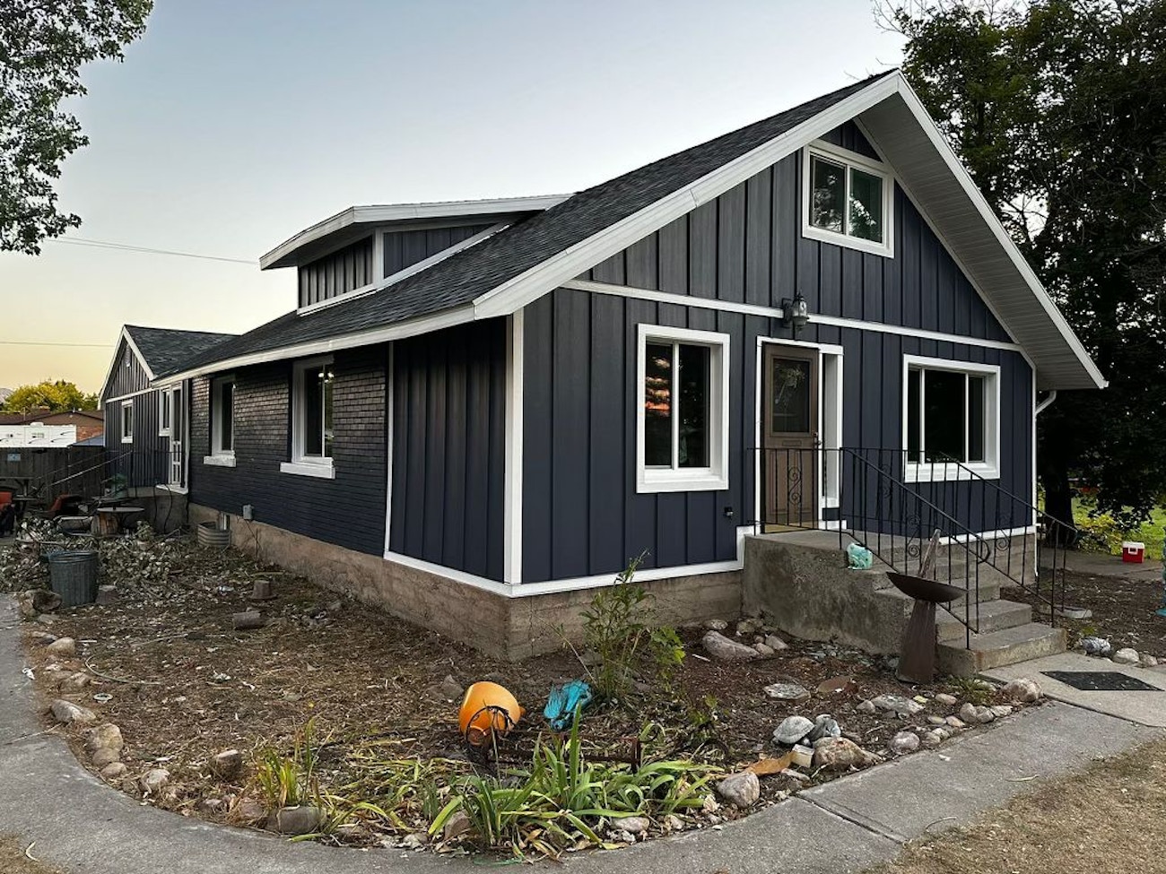 Finished siding on a home