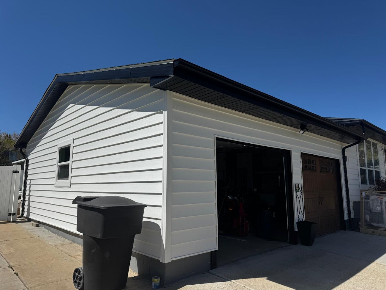 Finished new siding repair