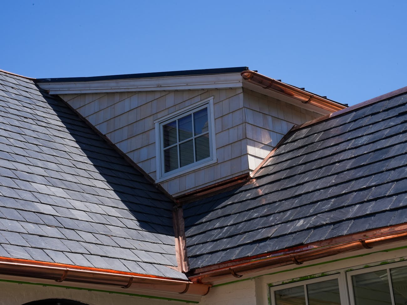 Recently cleaned gutter systems